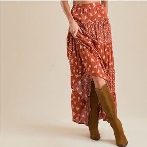 Altar'd State Brown Floral Skirt